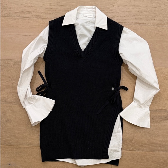 Jonathan Simkhai Dresses & Skirts - Black Knit Vest with White dress